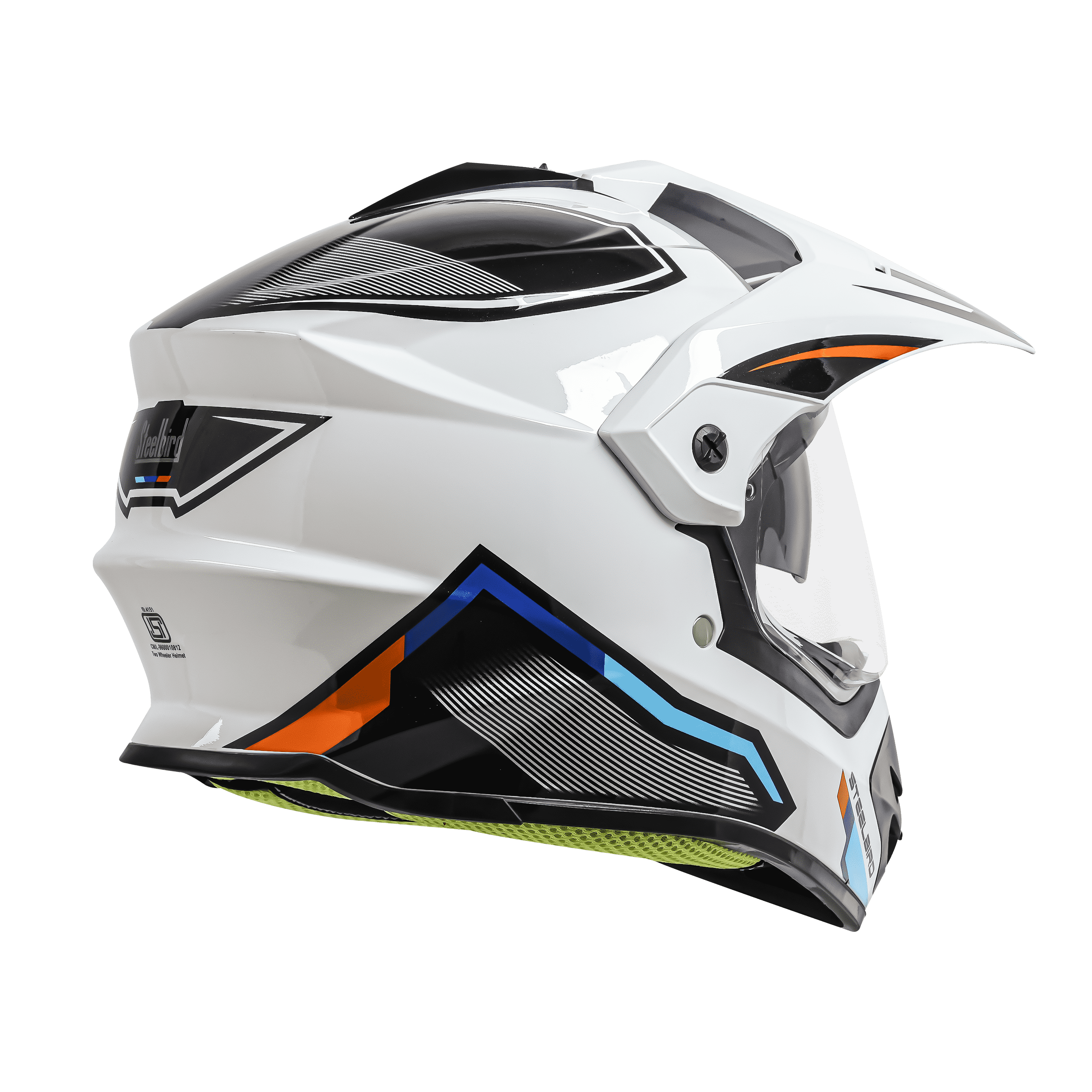 SBH-13 ISS RACER GLOSSY WHITE WITH ORANGE